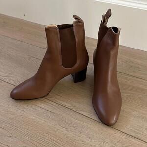 Kahmune London Mila Heel Leather Bootie Espresso in Size 10